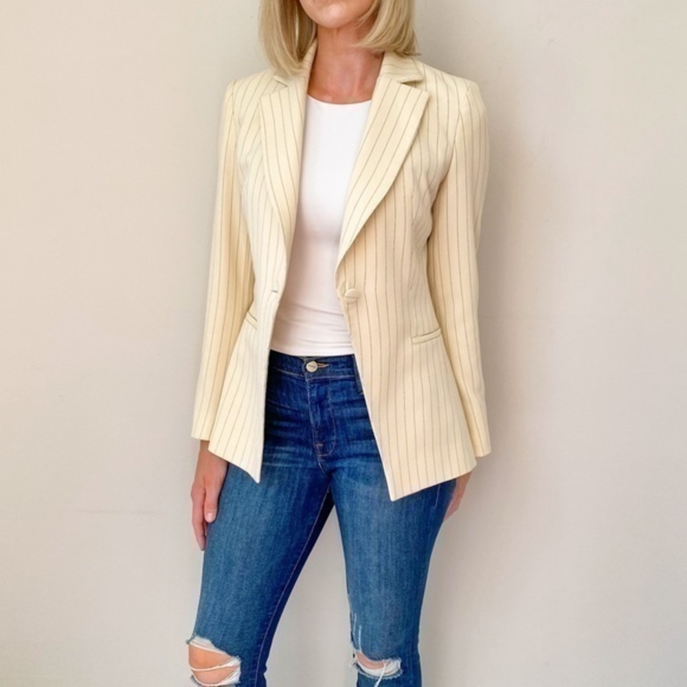 Topshop Wide Pinstripe Blazer